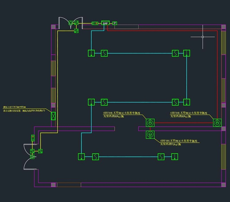 檔案室七氟丙烷氣體滅火系統(tǒng)圖紙